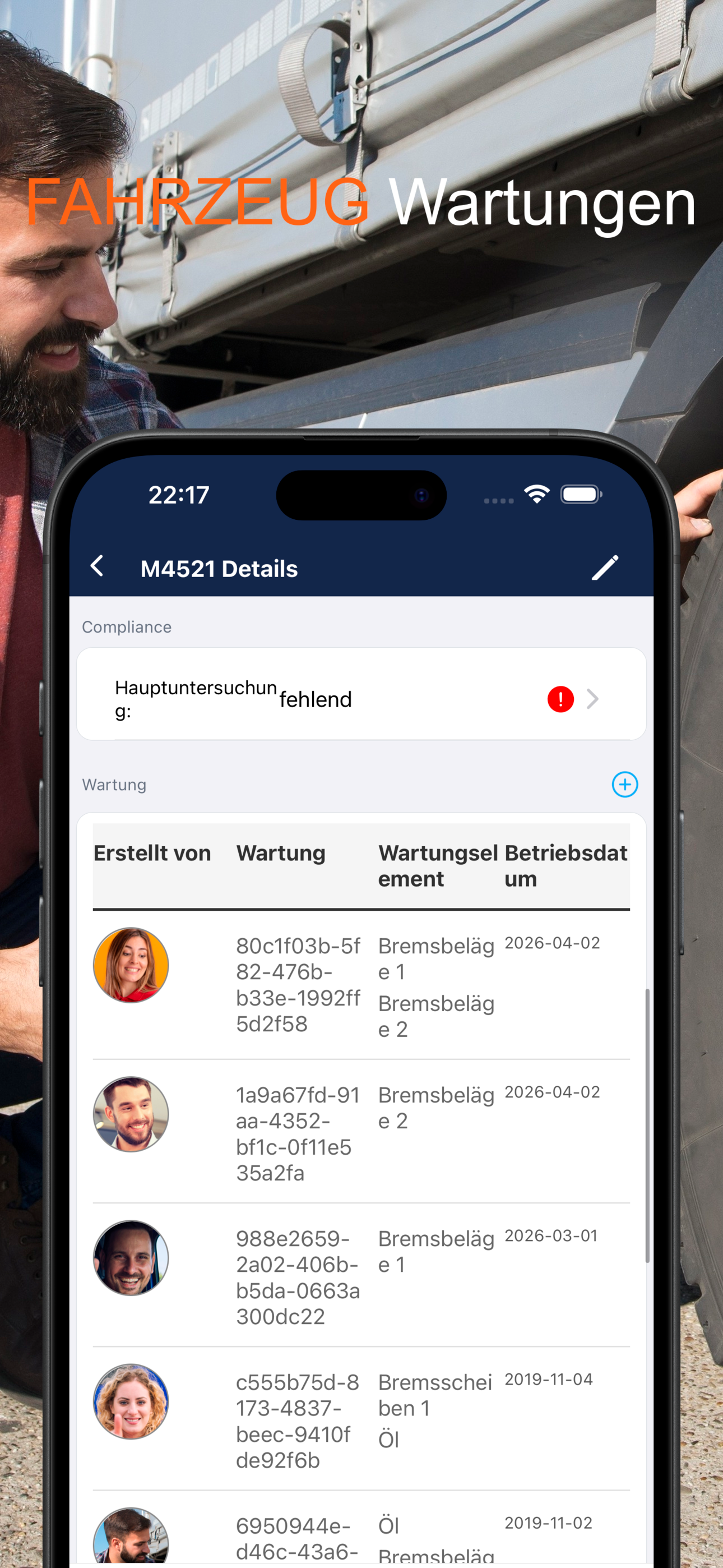 Fahrzeug-Servicehistorie