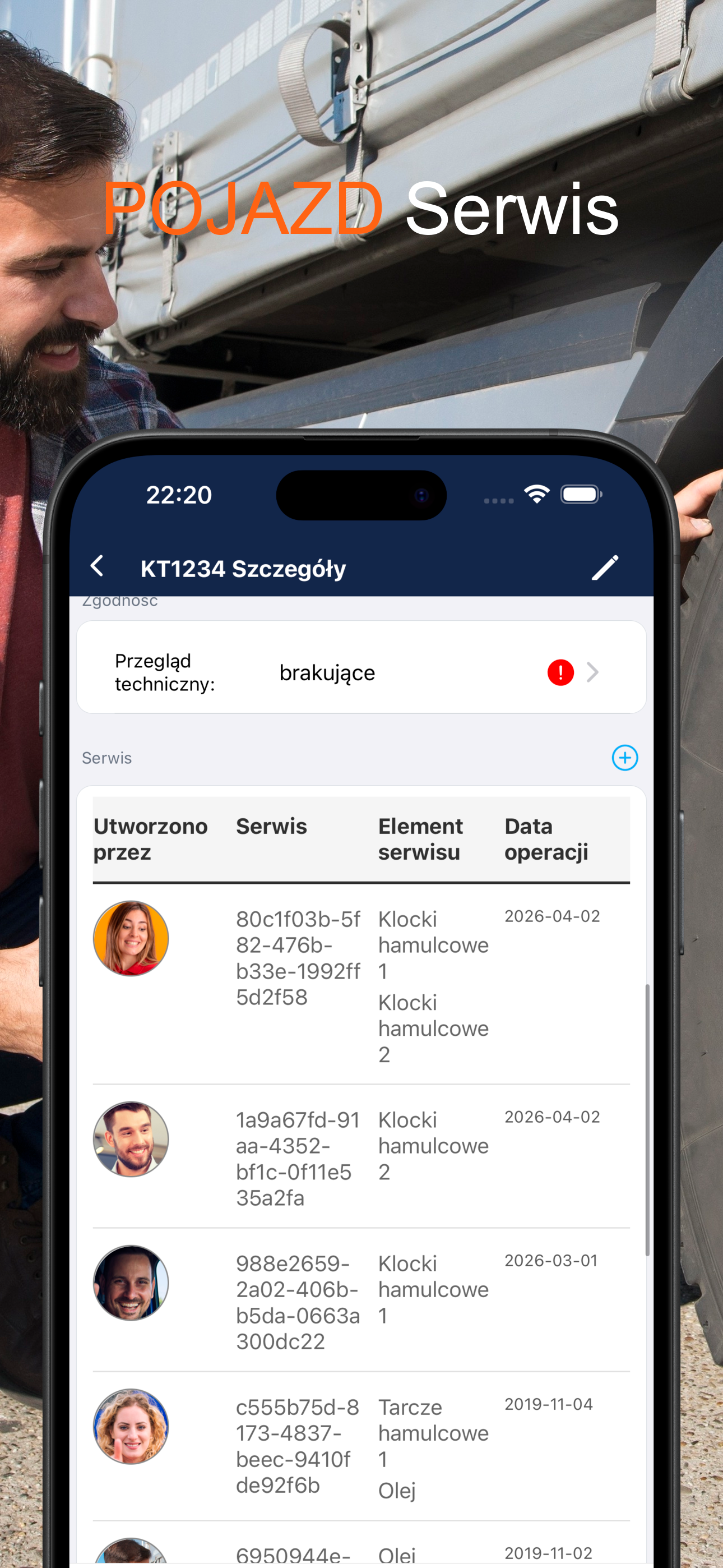 Historia serwisowa pojazdu